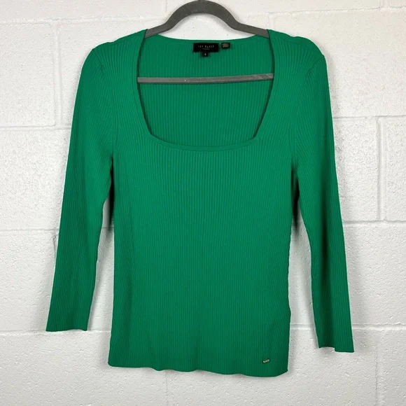 Ted Baker Square Neck Ribbed Top - Picture 3 of 12